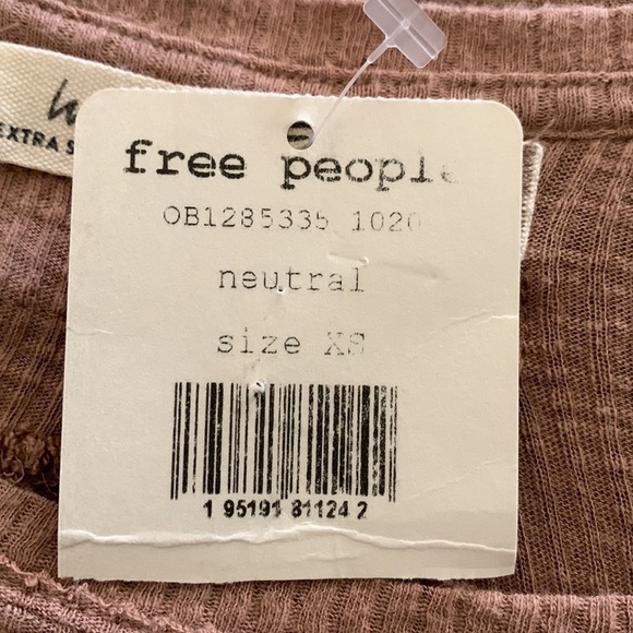 Free People NWT Ribbed Mauve Oversized Long Sleeve High Low Shirt - Picture 8 of 9